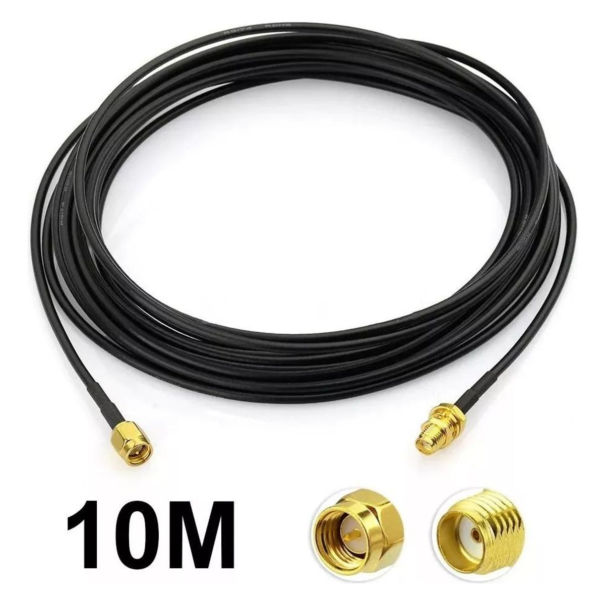 GENERICO - Cable Extensor Pigtail SMA RG174 Coaxial 10 Metros