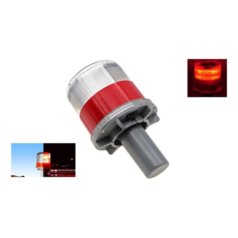 GENERICO - Baliza Solar LED Impermeable de Advertencia Roja