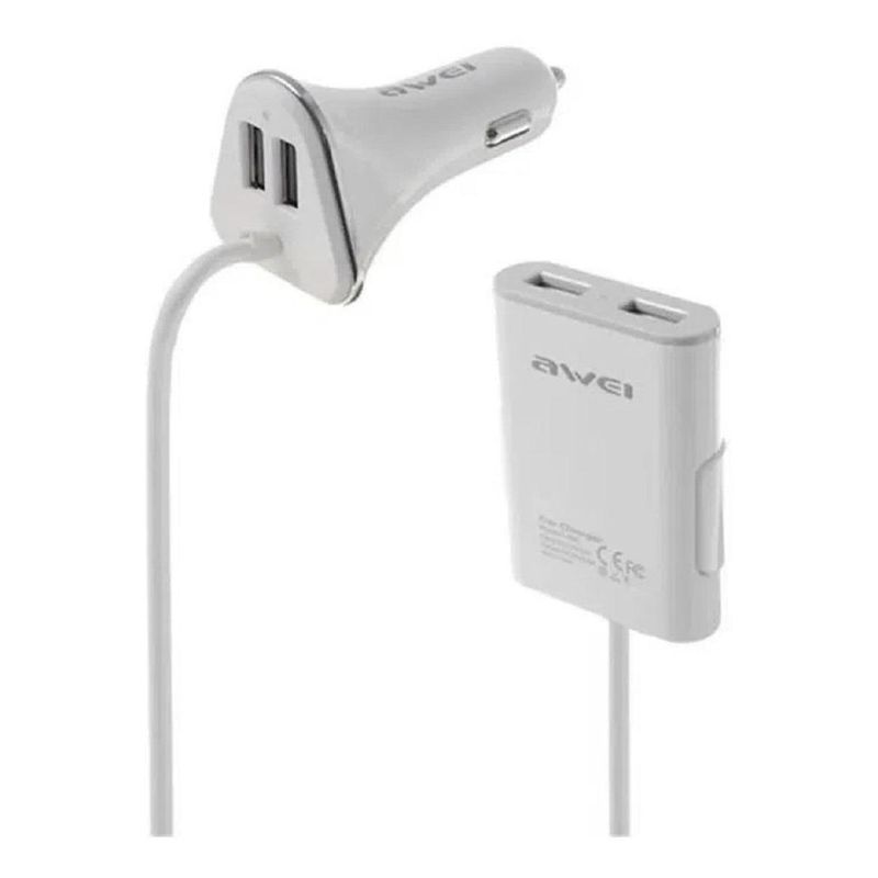 GENERICO - Cargador de Auto USB de Alta Velocidad con 4 Puertos