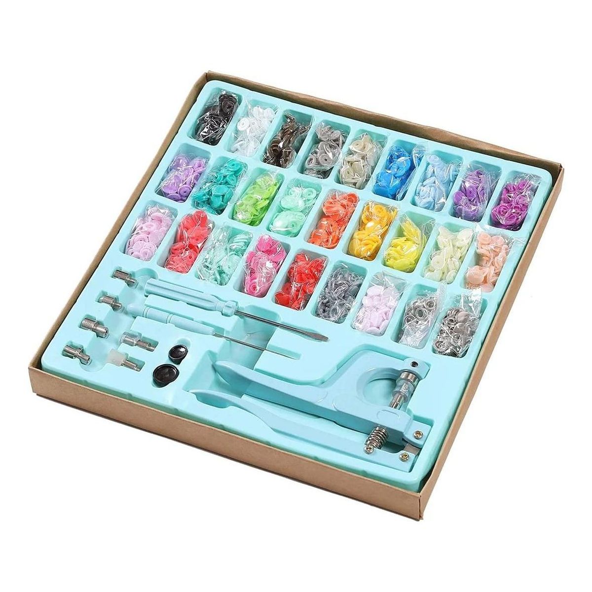 GENERICO - Kit Completo de Remachadora Manual con 270 Broches de Plástico y Metal