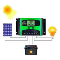GENERICO - Regulador de Carga Solar Digital 12V24V 60A con Pantalla LCD