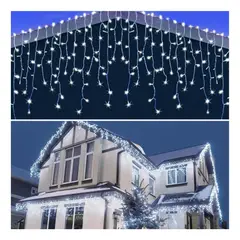 GENERICO - Cadena de Luces Cascada Navideñas 3m 100 LEDs Blancas
