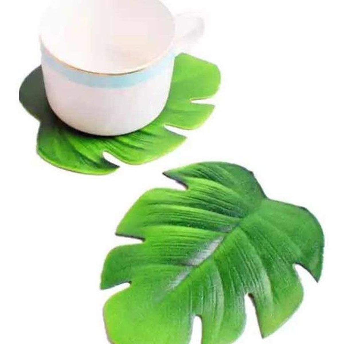 GENERICO - Posavasos de Silicona en Forma de Hoja - Pack de 6 Unidades