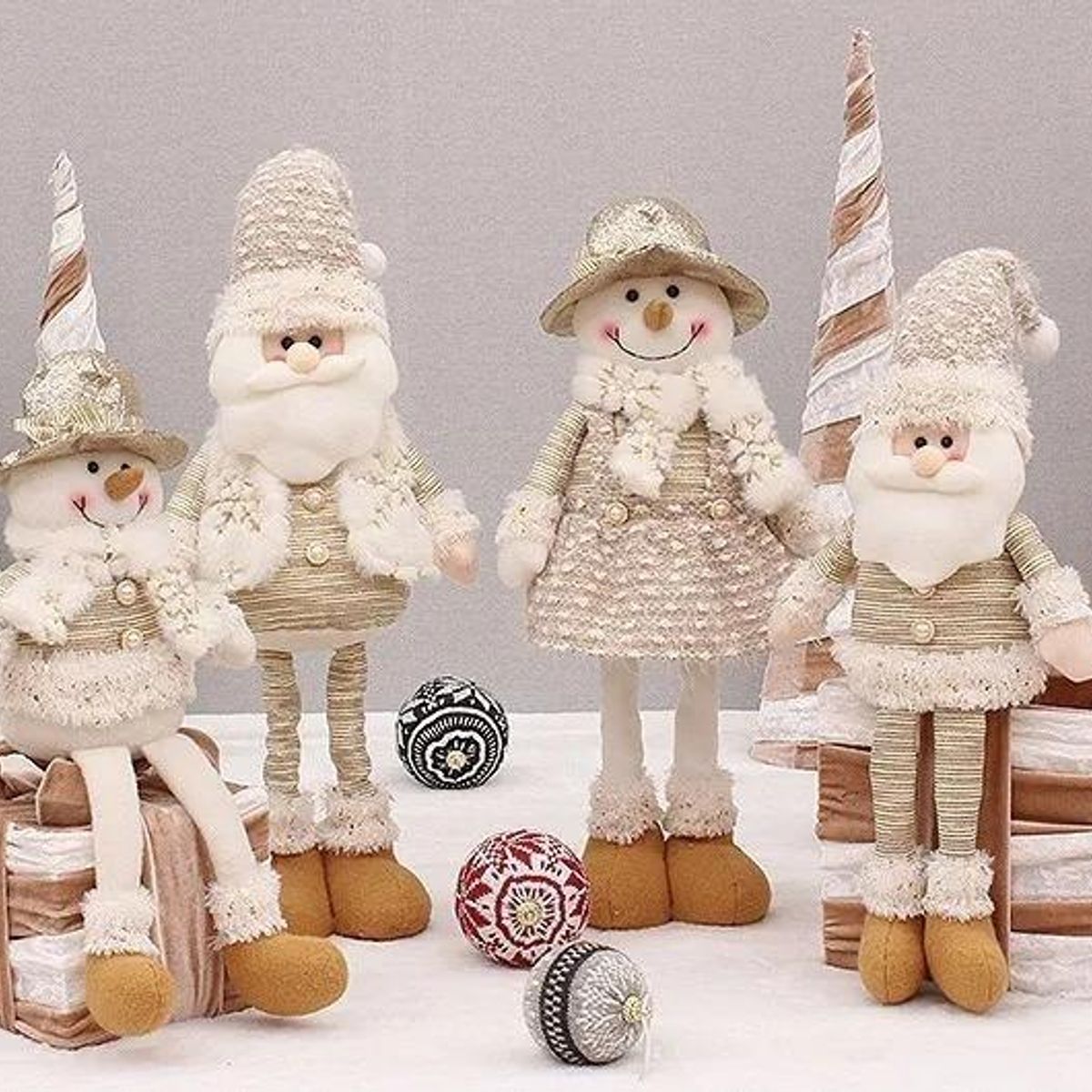 GENERICO - Muñeco de Navidad Patas Largas Retráctil 50cm