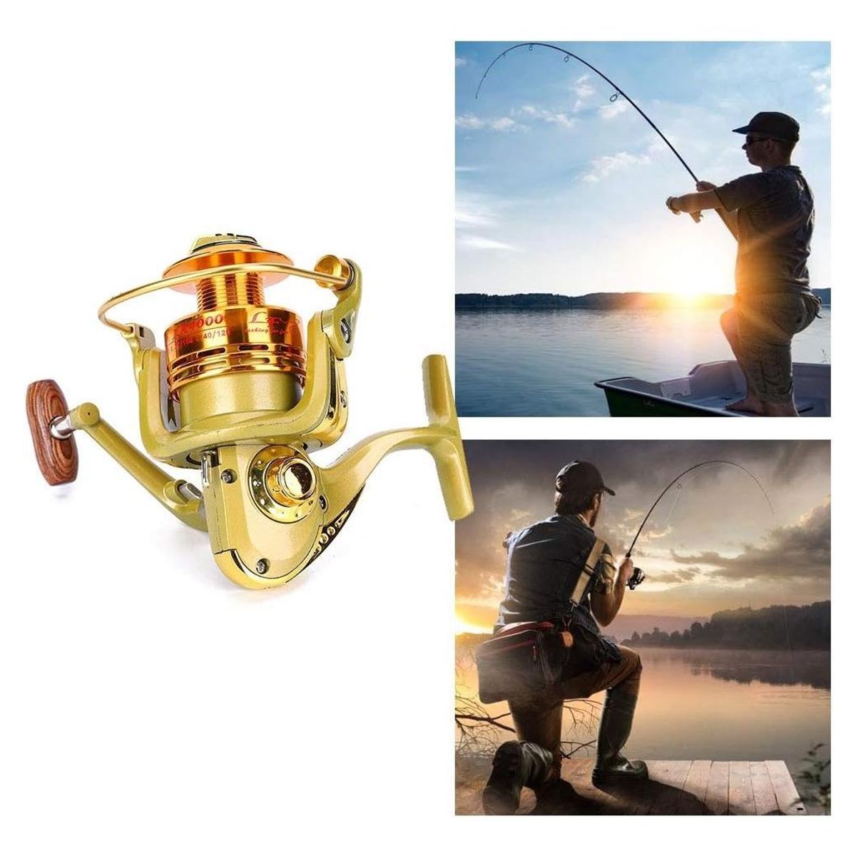 GENERICO - Carrete de Pesca Giratorio Yu-4000 con Gran Capacidad