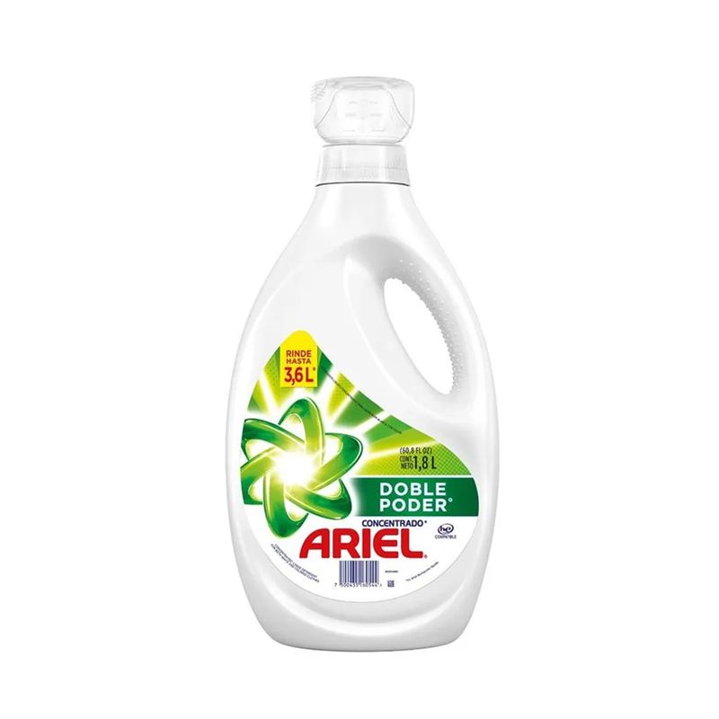 ARIEL - Detergente Líquido Ariel Doble Poder Concentrado 1.8 L