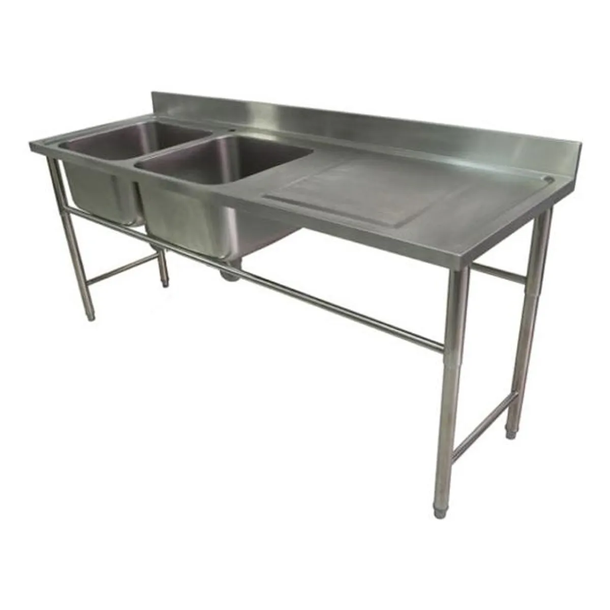 GENERICO - Lavaplatos Doble de Acero Inoxidable con Respaldo Sanitario