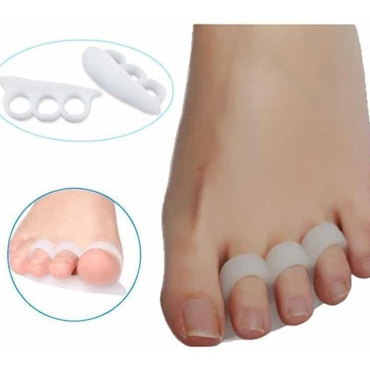 GENERICO - Separadores de Dedos de Silicona para Pies - Paquete de 2
