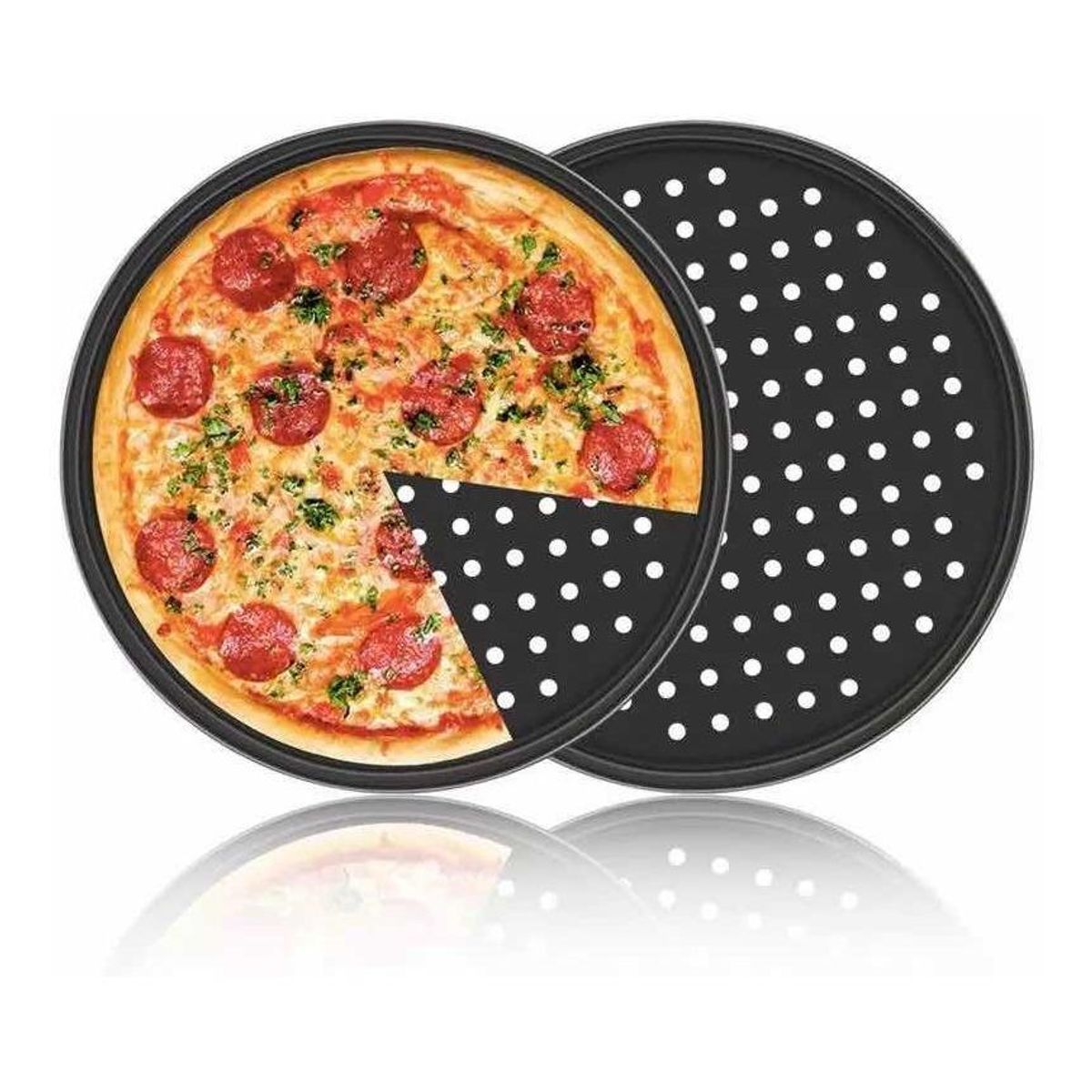 GENERICO - Molde Redondo para Pizza de Acero Antiadherente Profesional