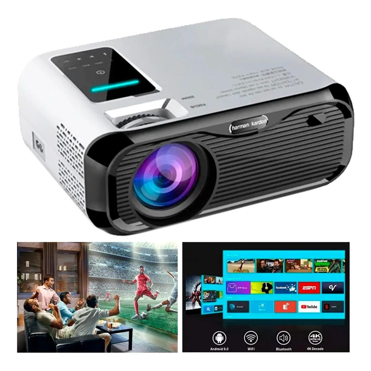 GENERICO - Proyector Full HD 1080p con Wifi y Audio Integrado