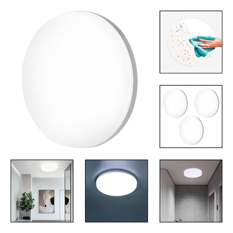 GENERICO - Pack de 3 Focos Plafón Redondo 18W Luz Fría 220V