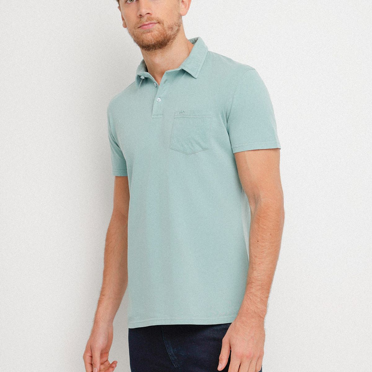 TRIAL - Polera hombre Casual Slim Fit Marc Algodón Verde agua