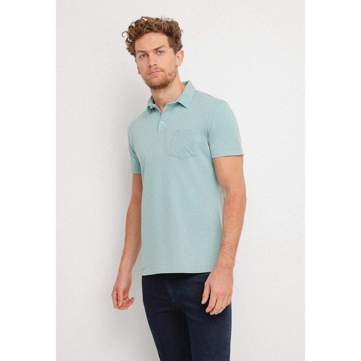 TRIAL - Polera hombre Casual Slim Fit Marc Algodón Verde agua