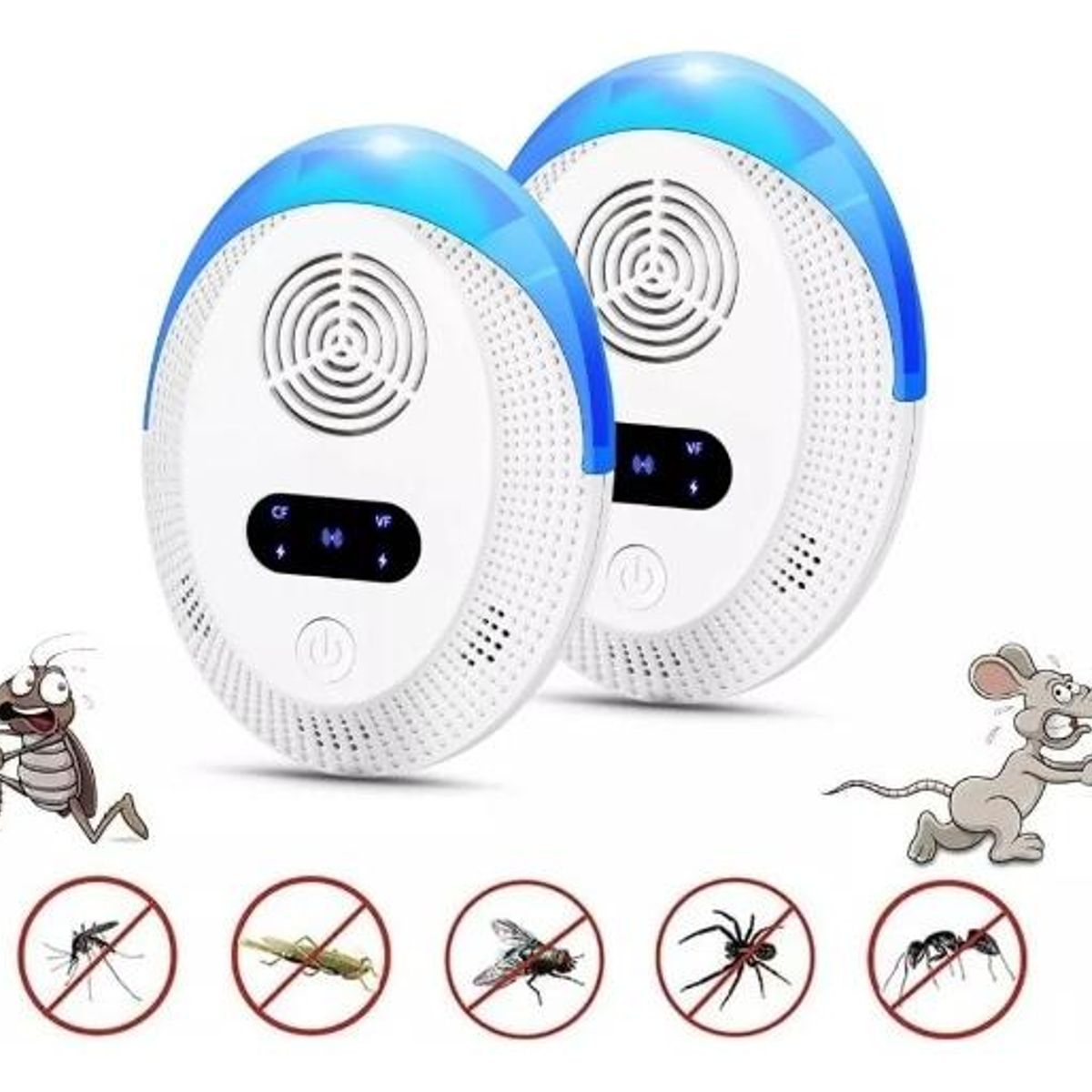 GENERICO - Pack de 2 Repelentes Ultrasónicos para Insectos y Roedores