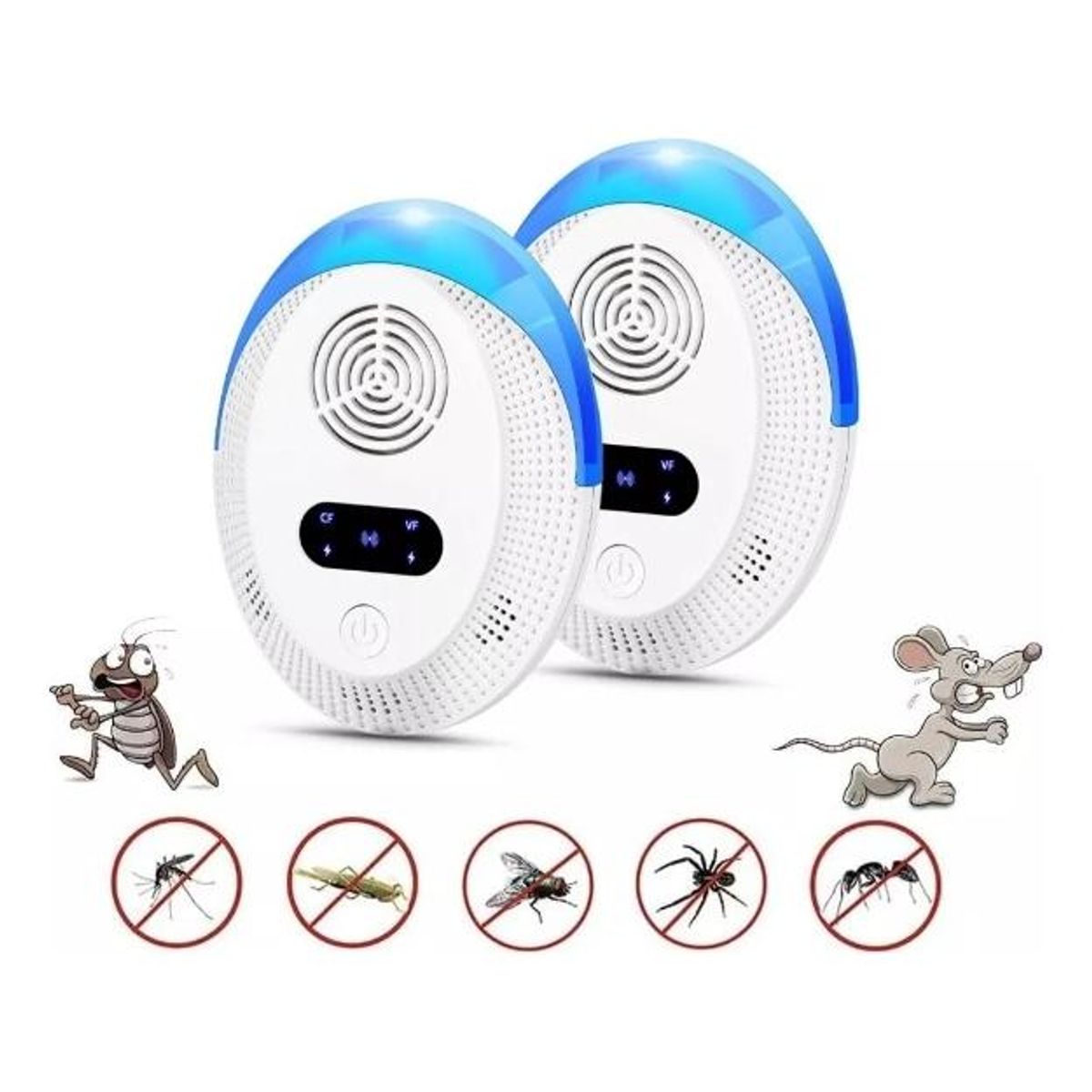 GENERICO - Pack de 2 Repelentes Ultrasónicos para Insectos y Roedores