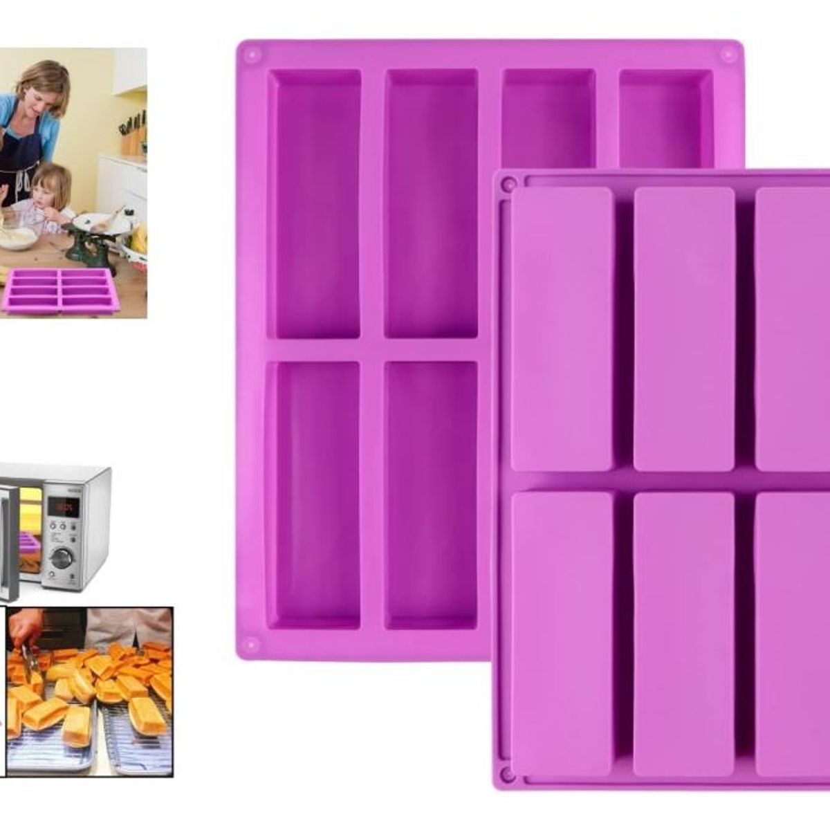 GENERICO - Molde de Silicona Rectangular para Jabón y Repostería