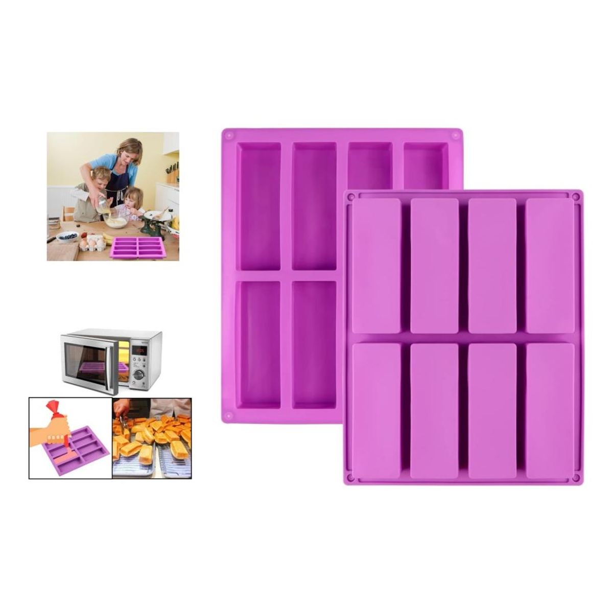 GENERICO - Molde de Silicona Rectangular para Jabón y Repostería