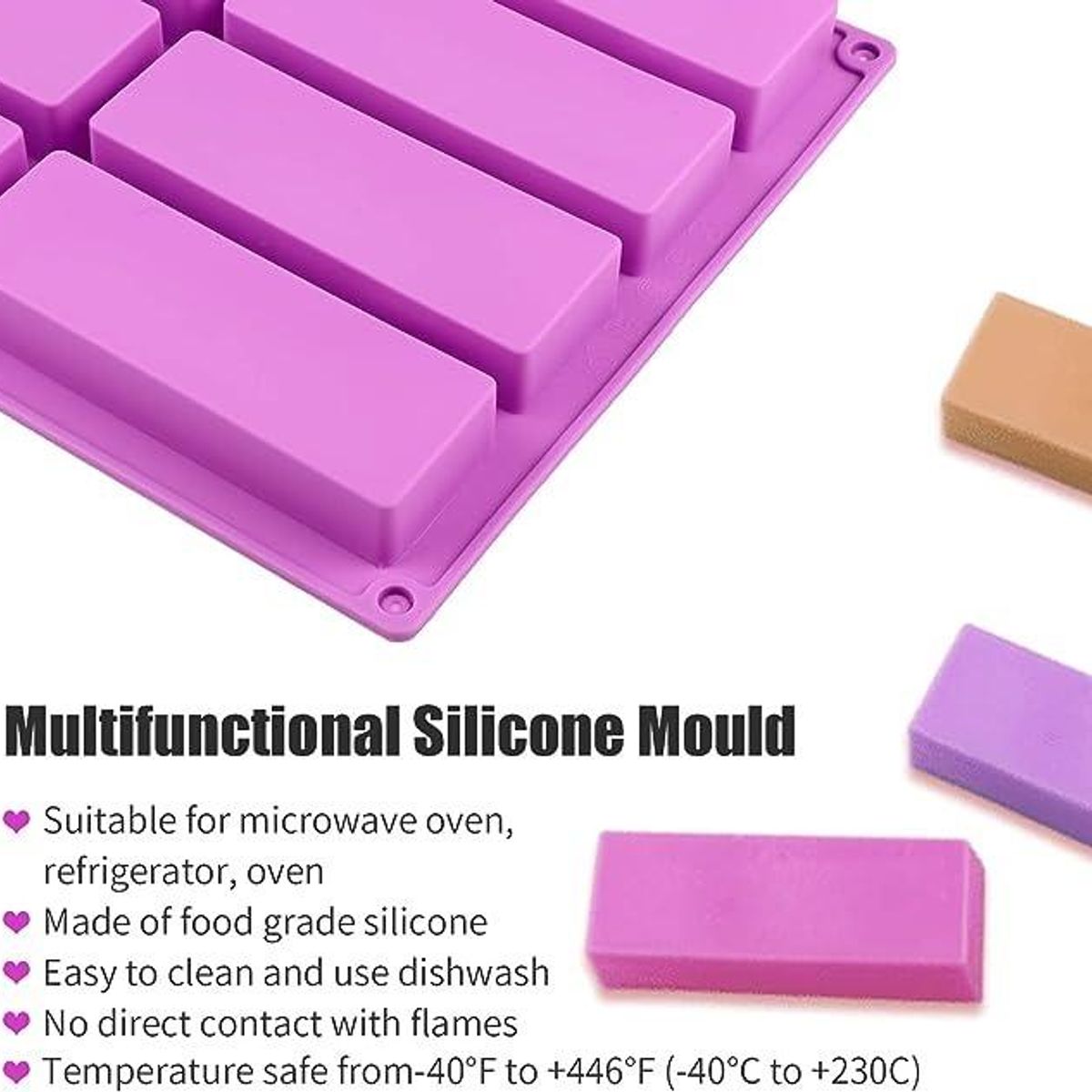 GENERICO - Molde de Silicona Rectangular para Jabón y Repostería