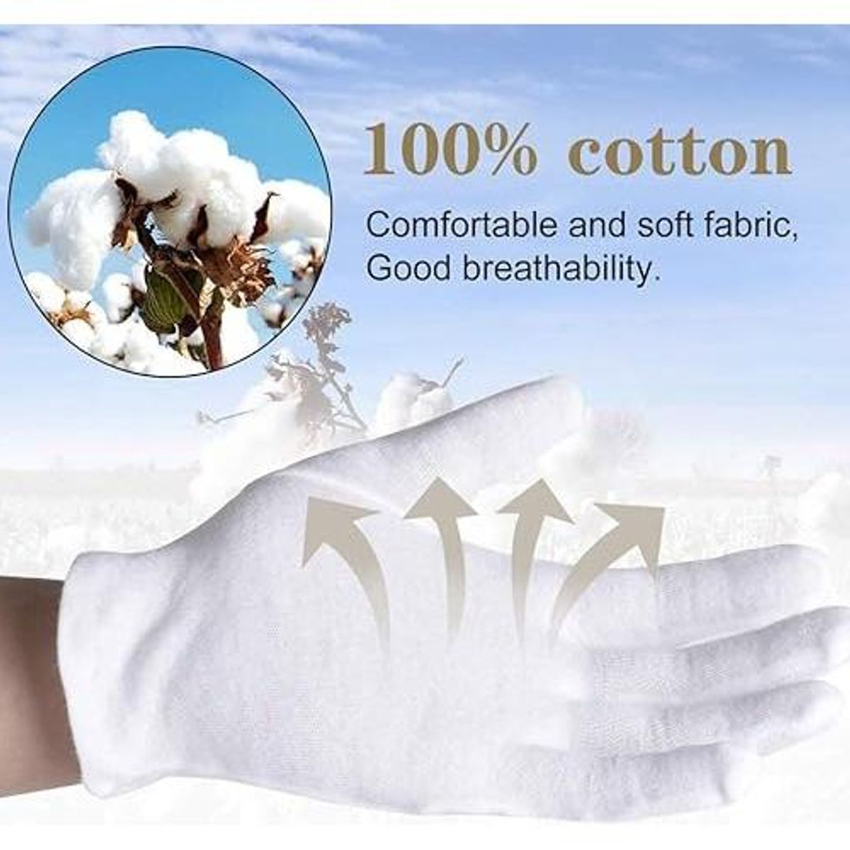 Guantes Dermatológicos Reutilizables de Algodón - 24 Pzs, marca GENERICO - Foto 2