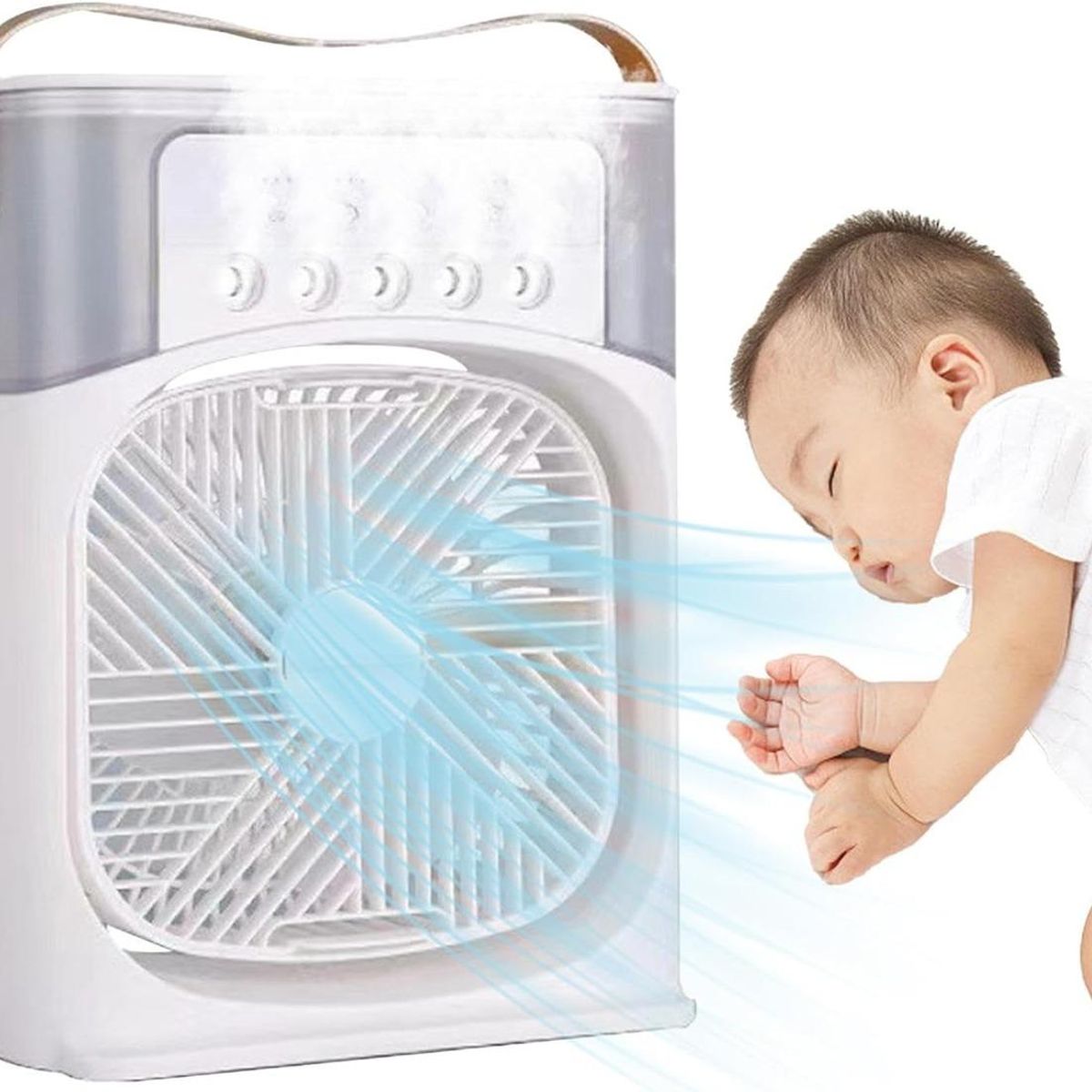 GENERICO - Ventilador Mini USB con Humificador y 3 Velocidades