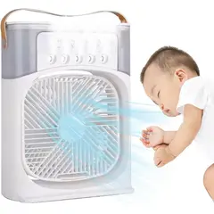 GENERICO - Ventilador Mini USB con Humificador y 3 Velocidades