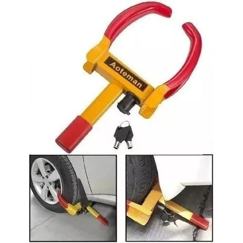 GENERICO - Traba Ruedas Antirrobo Ajustable para Auto y Moto