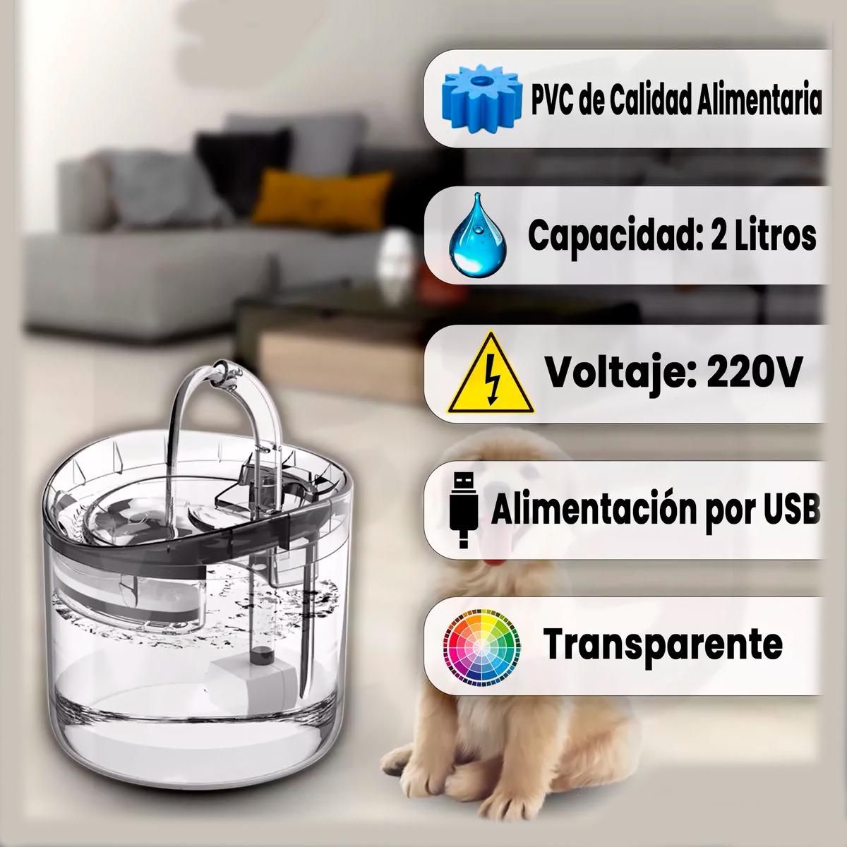 GENERICO - Fuente de Agua Automática para Gatos y Perros 2L