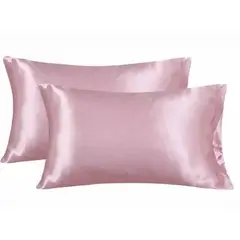 GENERICO - Funda Almohada de Satén Tipo Seda - Pack de 2 Unidades