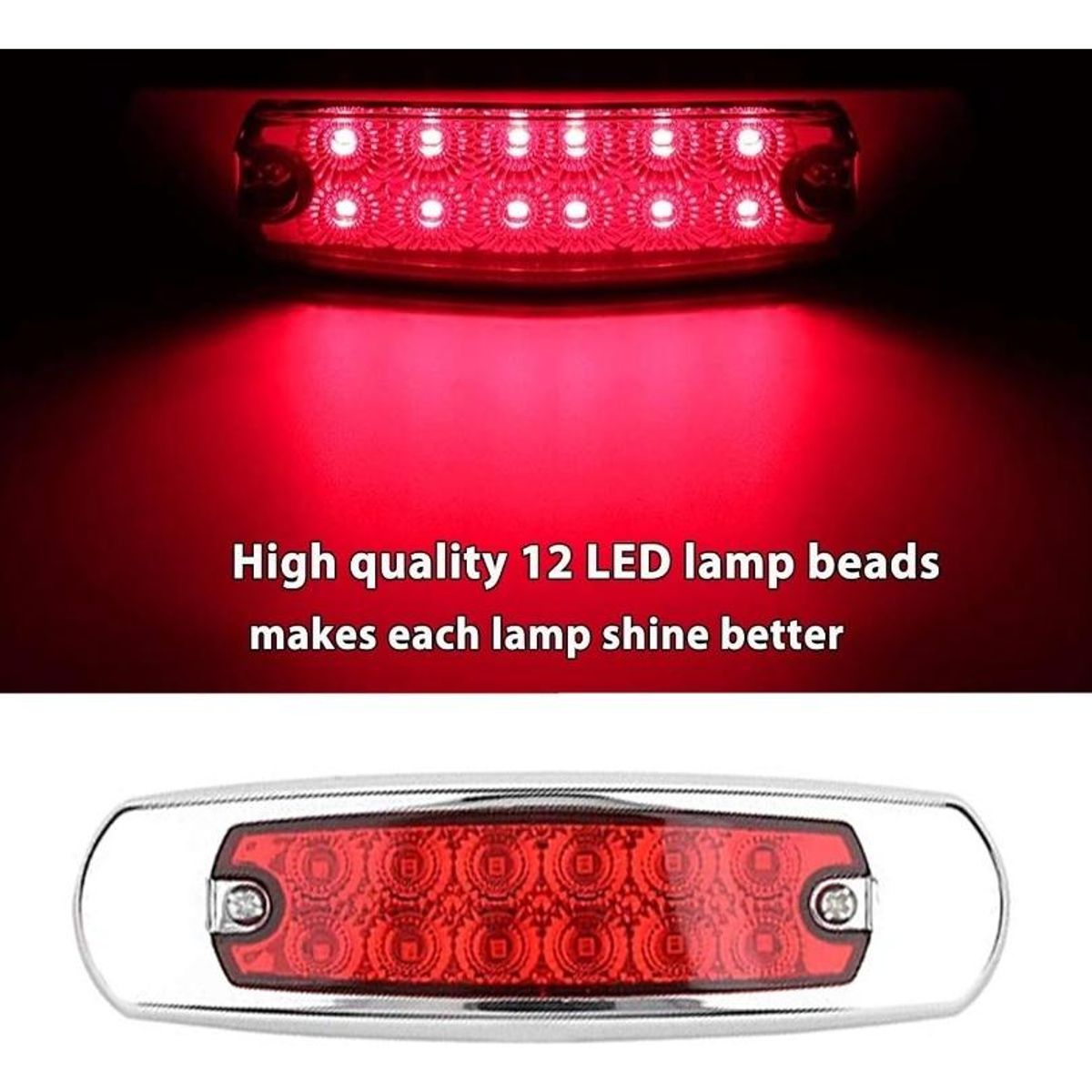 GENERICO - Juego de 10 Focos LED Ovalados Impermeables para Remolque