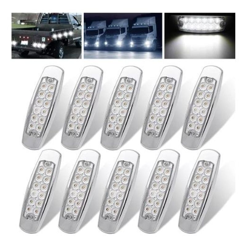 GENERICO - Foco LED Lateral Bi-Volt Blanco para Vehículos x10 Unidades