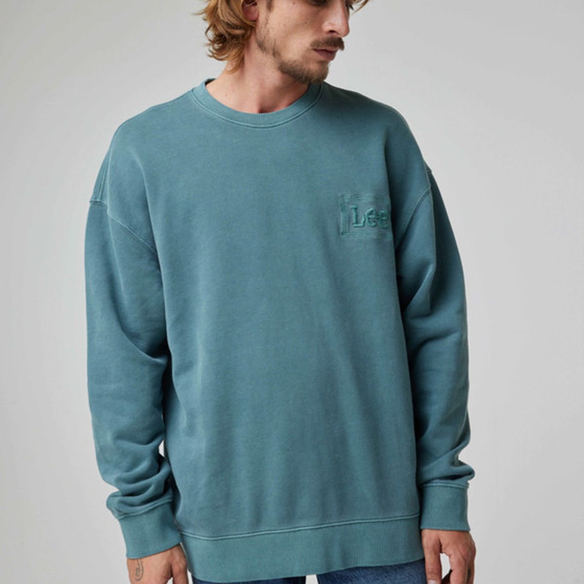 LEE - Polerón Hombre Loose Fit Core Sweatshirt Evergreen