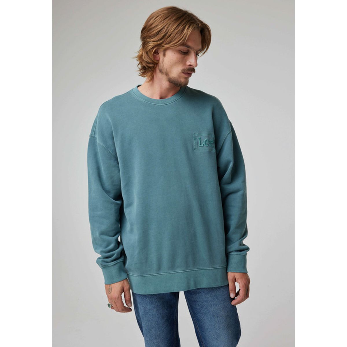 LEE - Polerón Hombre Loose Fit Core Sweatshirt Evergreen