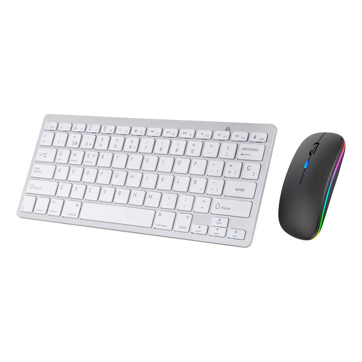 GENERICO - Kit Inalámbrico Bluetooth Teclado y Ratón Español Recargables