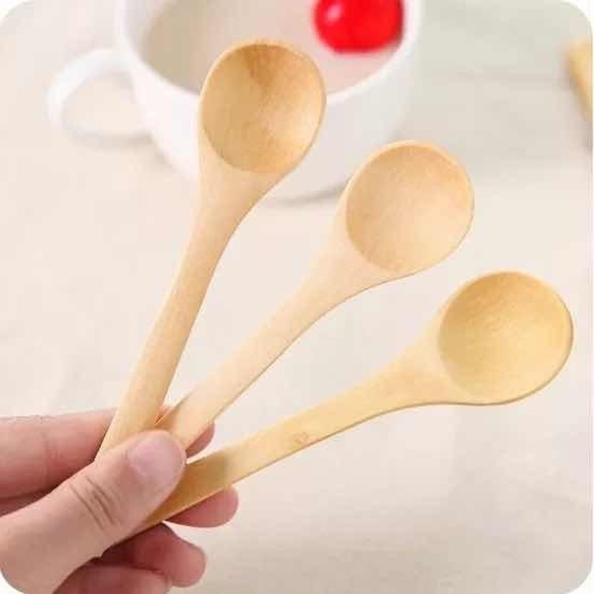 GENERICO - Set de 3 Cucharas de Madera Reutilizables para Salsas
