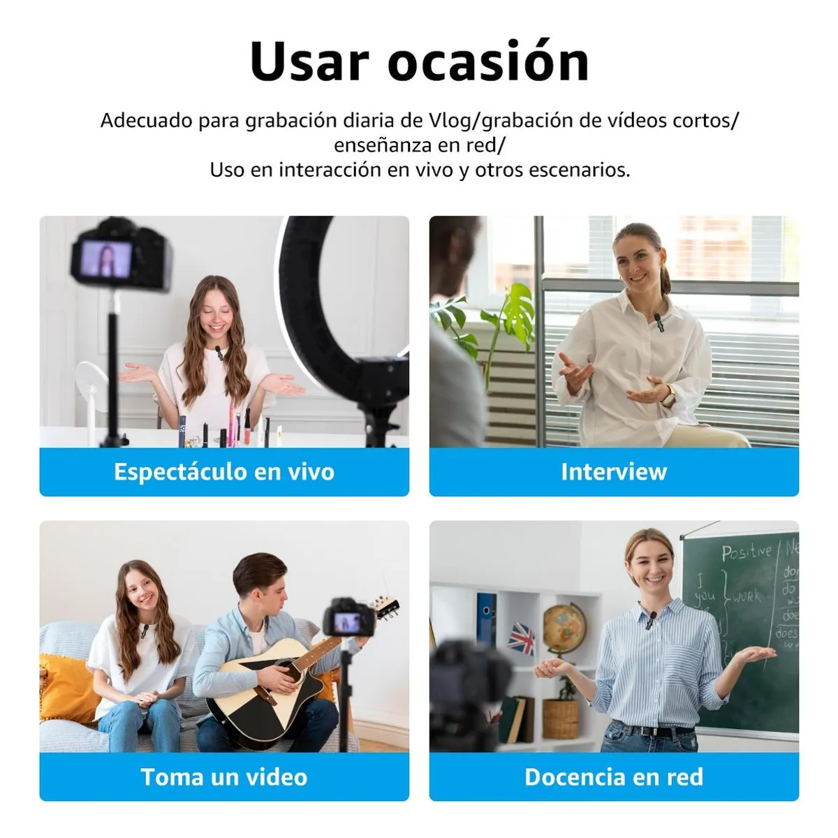 GENERICO - Micrófono Inalámbrico Doble USB-C Sin Adaptador Necesario