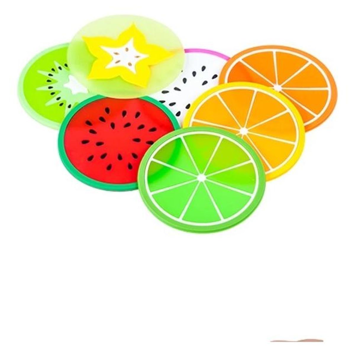 GENERICO - Posavasos de Frutas Coloridas 4 Unidades