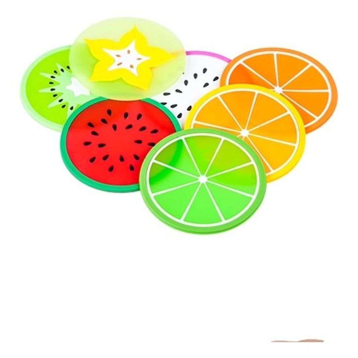 GENERICO - Posavasos de Frutas Coloridas 4 Unidades