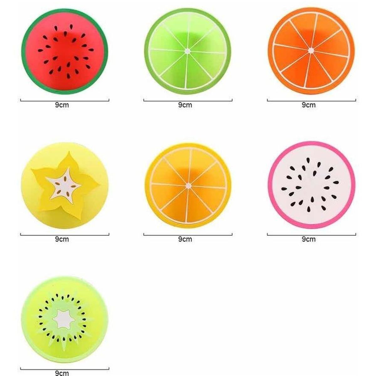 GENERICO - Posavasos de Frutas Coloridas 4 Unidades
