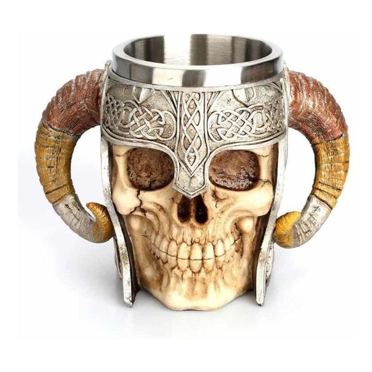GENERICO - Tazón de Cráneo Vikingo en Acero Inoxidable