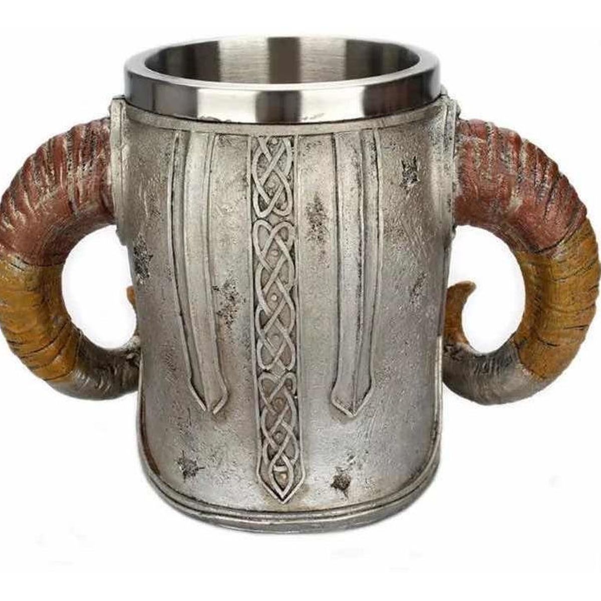 GENERICO - Tazón de Cráneo Vikingo en Acero Inoxidable