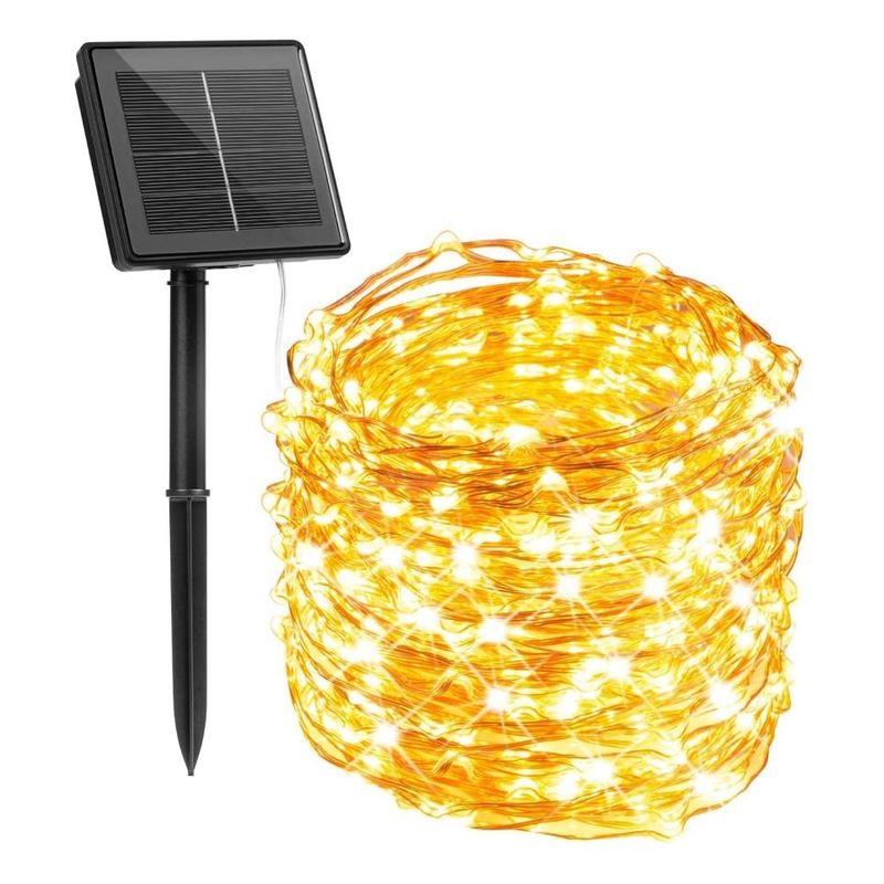 GENERICO - Guirnalda Solar de Alambre de Cobre con 100 LED 12m.