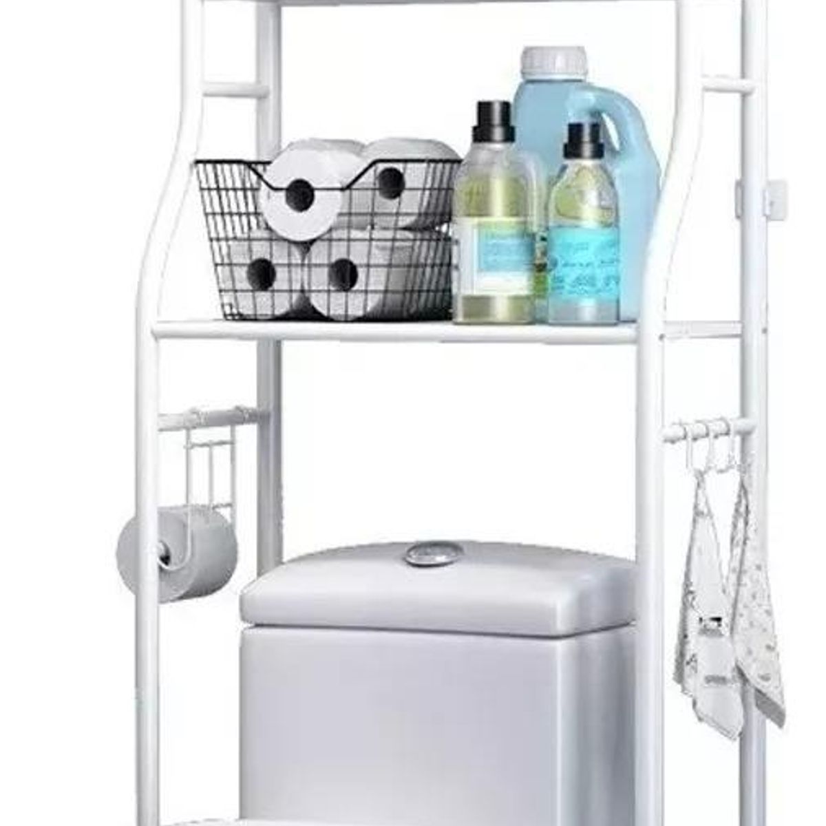 GENERICO - Estante Organizador de Baño con 3 Niveles Blanco