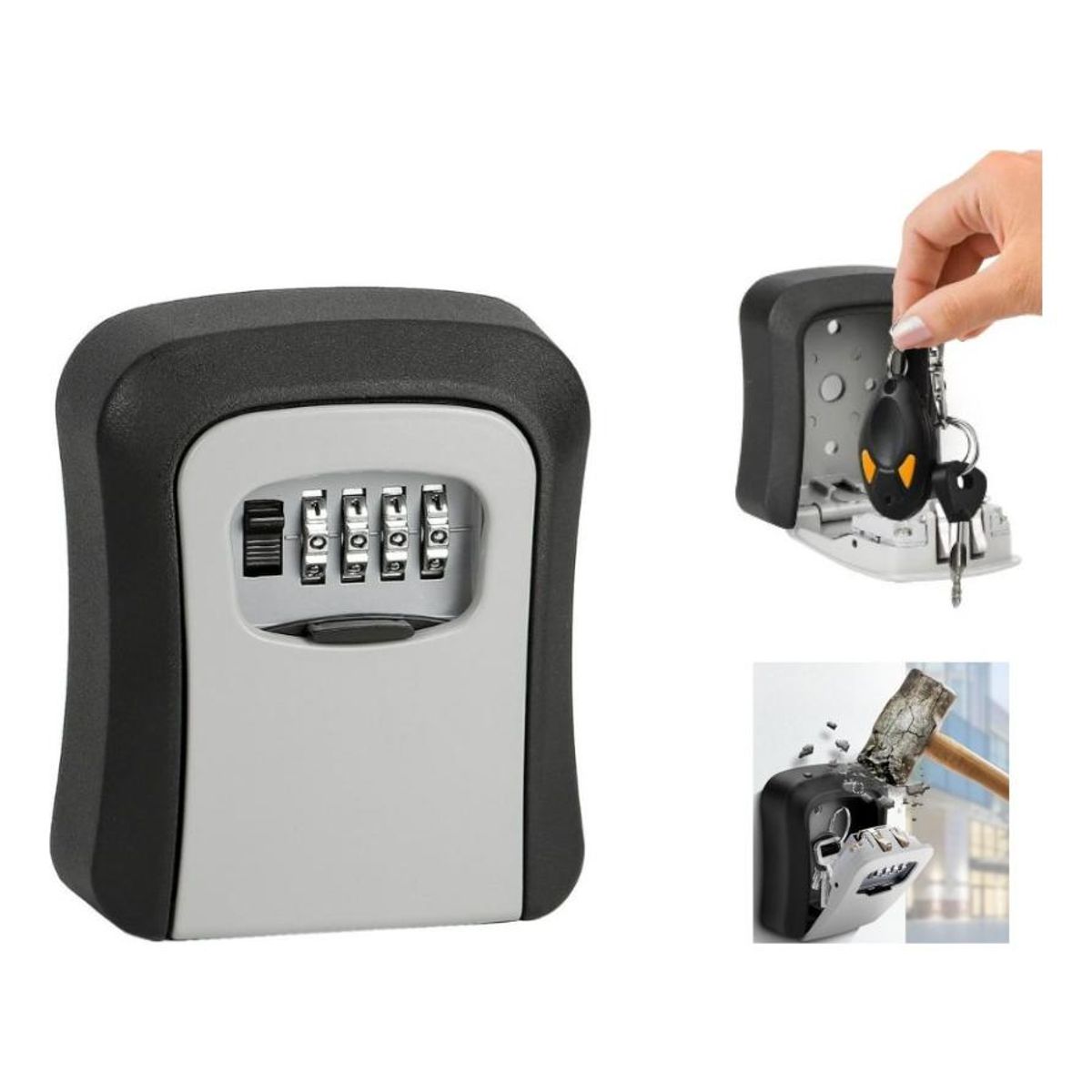 GENERICO - Caja de Seguridad para Llaves Montada en Pared de 4 Dígitos