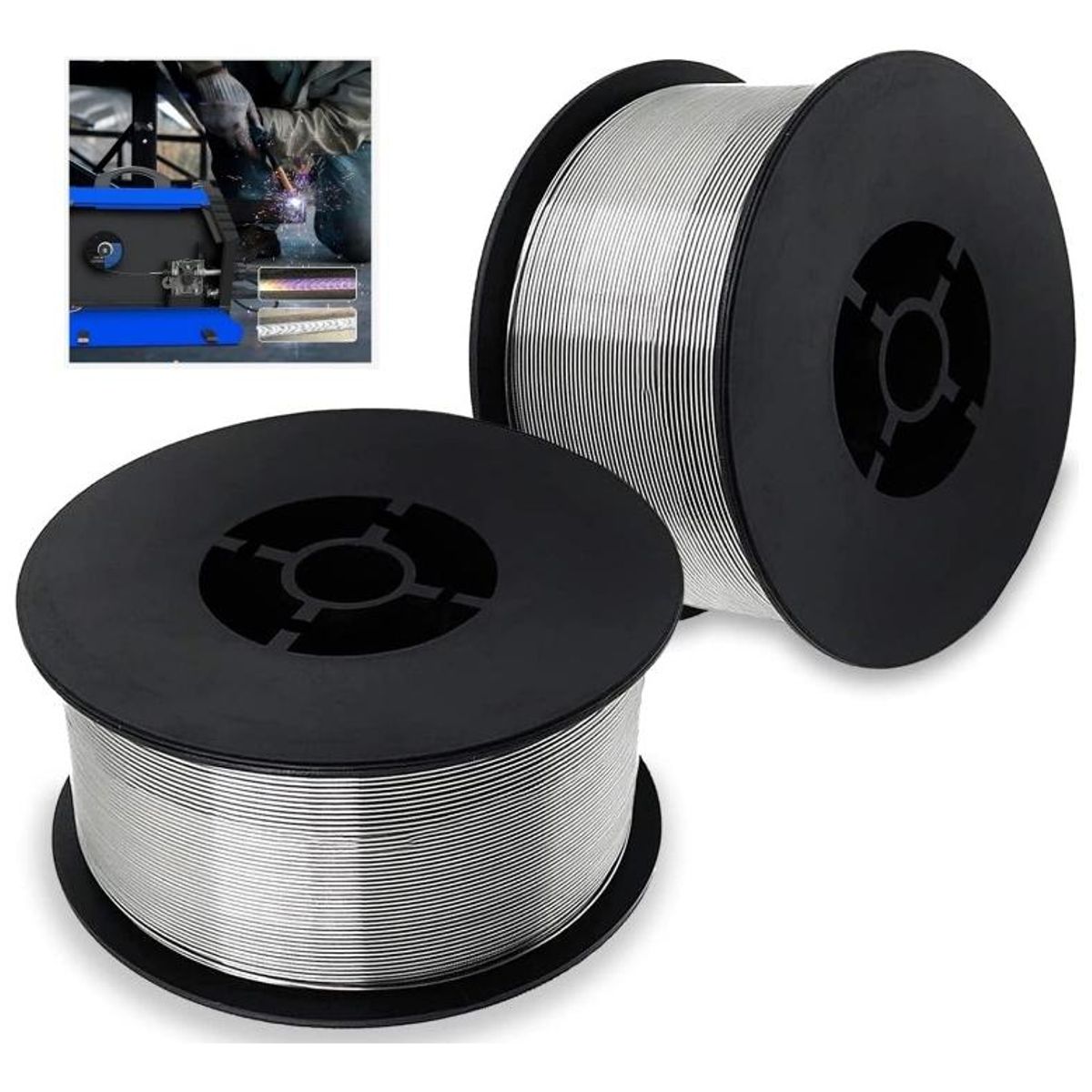 GENERICO - Rollo de Alambre Tubular MIG 08 mm 1 Libra 2 Piezas