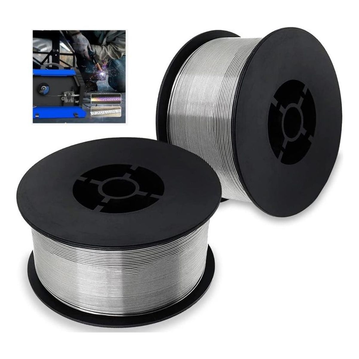 GENERICO - Rollo de Alambre Tubular MIG 08 mm 1 Libra 2 Piezas