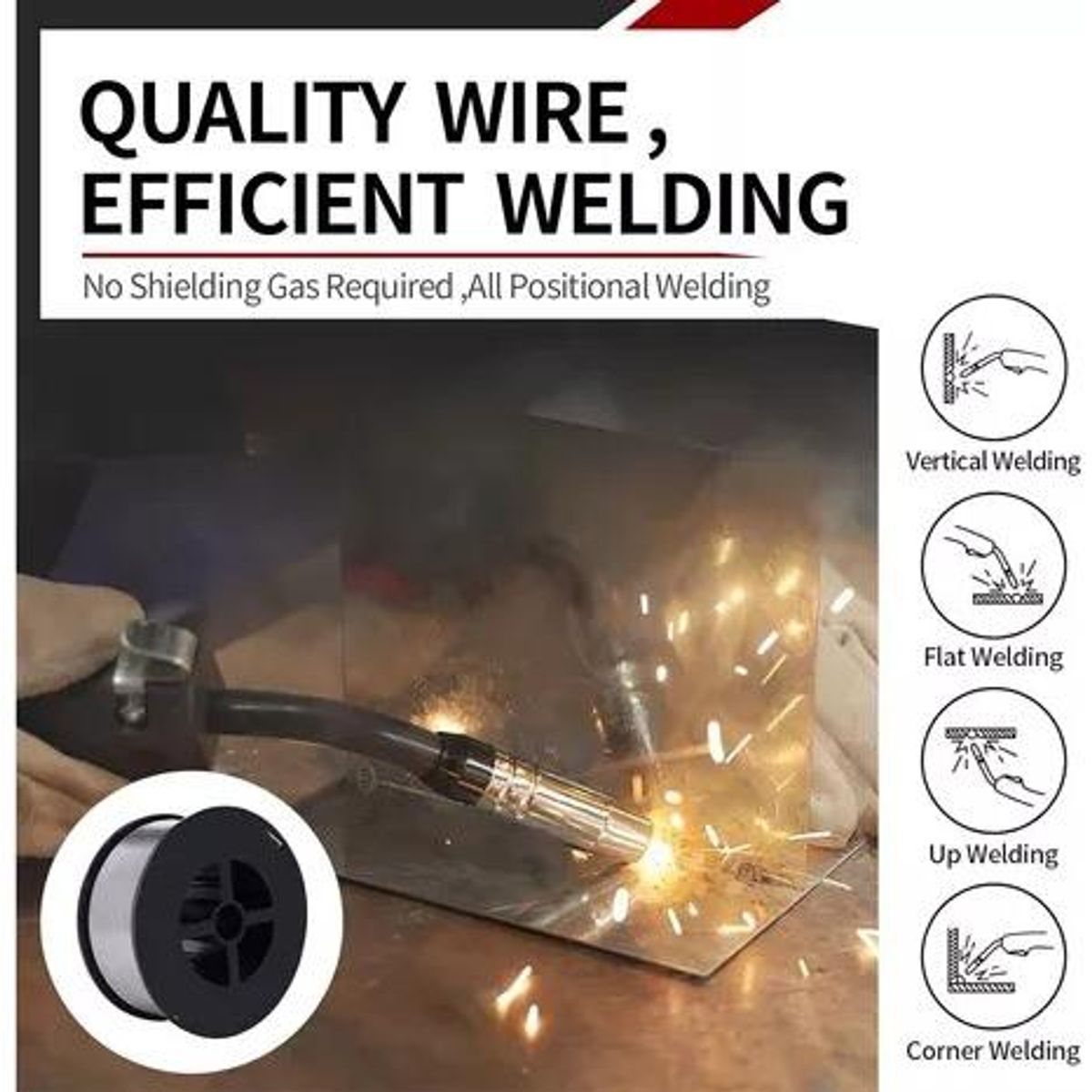 GENERICO - Rollo de Alambre Tubular MIG 08 mm 1 Libra 2 Piezas