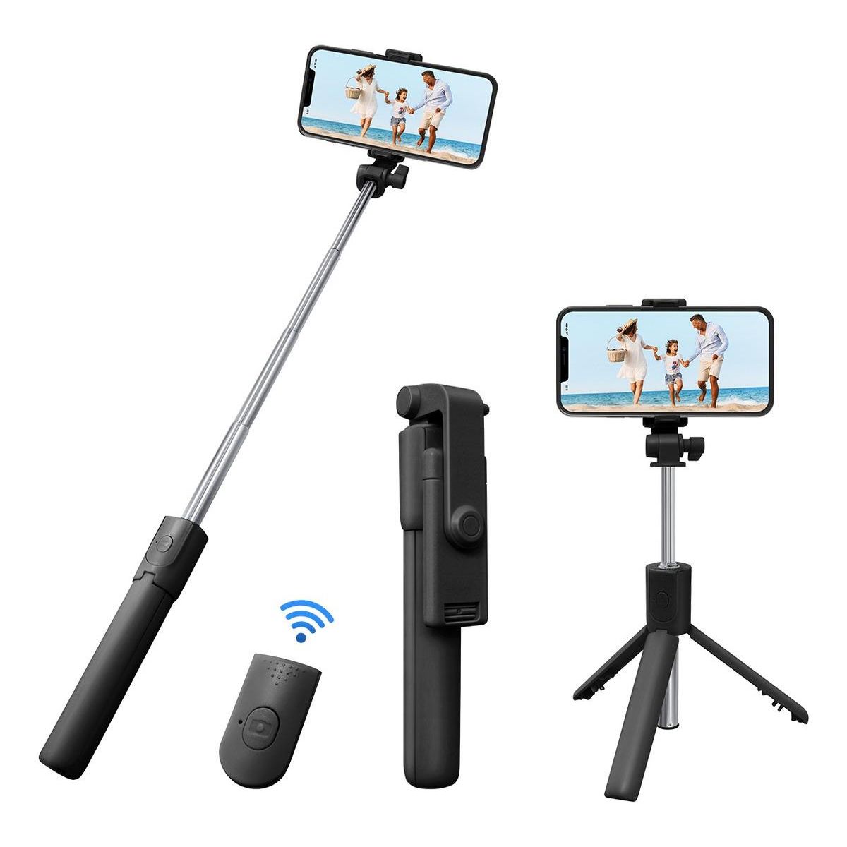 GENERICO - Palo Selfie Trípode 2 en 1 Con Control Remoto Bluetooth