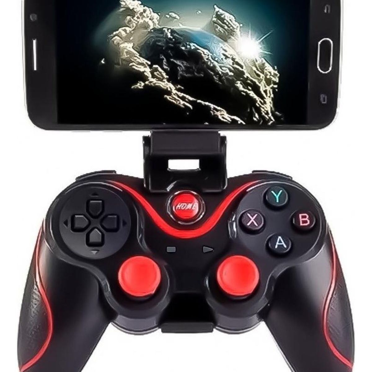 GENERICO - Controlador Joystick Bluetooth para Android y PC con Soporte.