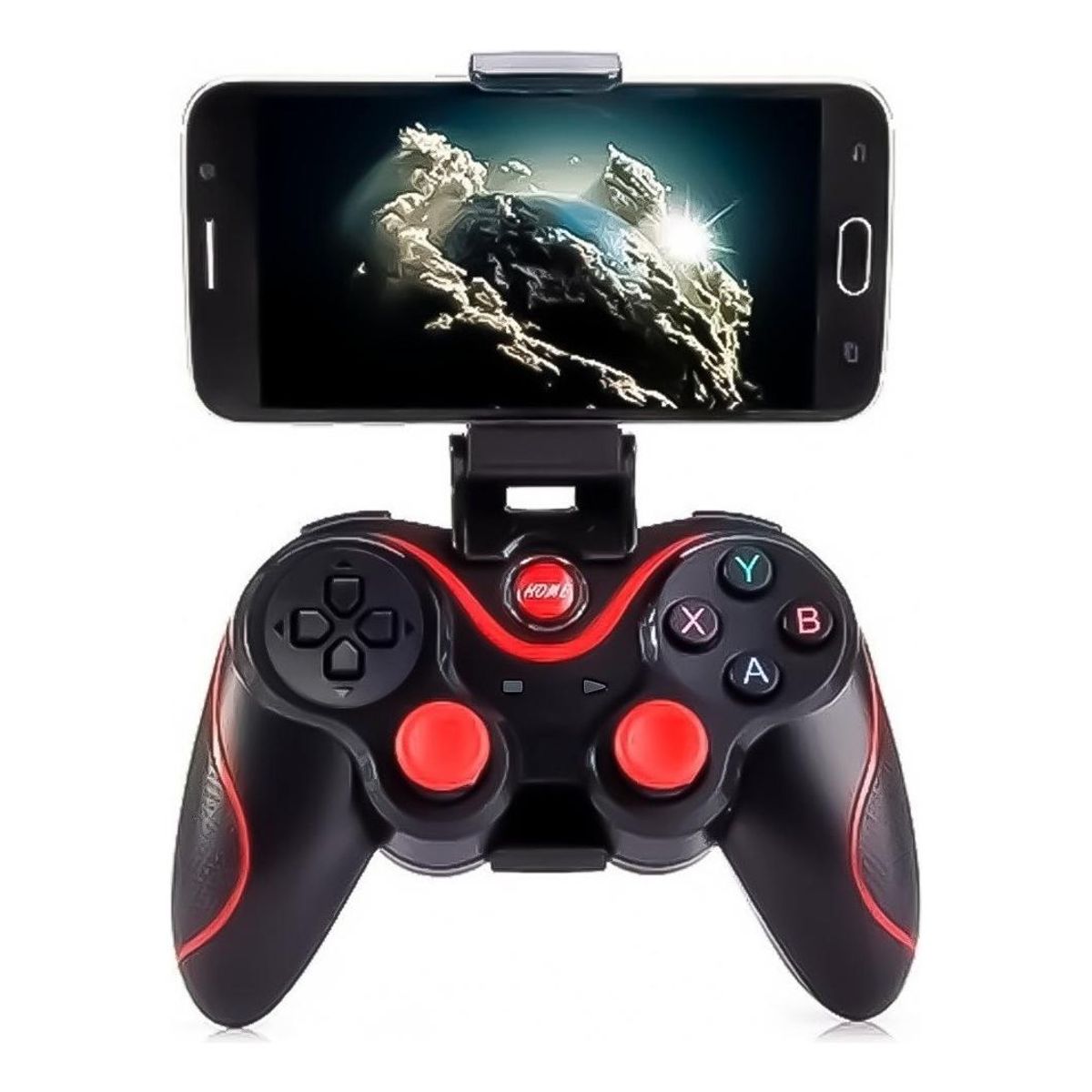 GENERICO - Controlador Joystick Bluetooth para Android y PC con Soporte.