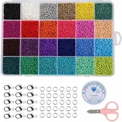 GENERICO - Kits de Cuentas de Vidrio para Pulseras - 24 Colores